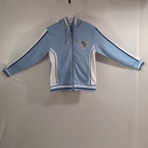 Lion Russian Women's Medium Blue & White Varsity Jacket W/Hood & Track P…